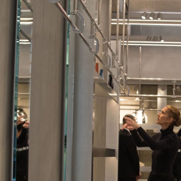 Celine Dion fait du shopping chez Balenciaga à Paris le 1er février 2019.