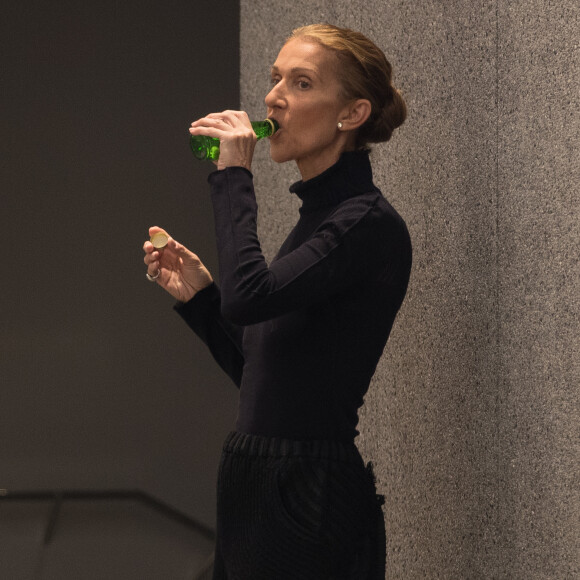 Celine Dion fait du shopping chez Balenciaga à Paris le 1er février 2019.