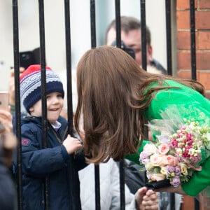 Catherine Kate Middleton, duchesse de Cambridge, lors d'une visite à l'école primaire Lavender à Londres en marge de la semaine de la santé mentale des enfants le 5 février 2019.