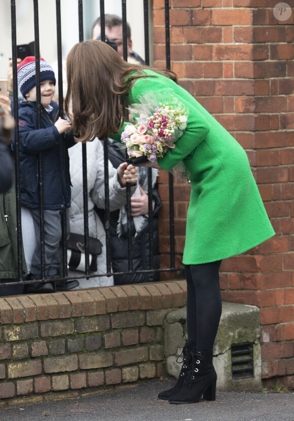 Catherine Kate Middleton, duchesse de Cambridge, lors d'une visite à l'école primaire Lavender à Londres en marge de la semaine de la santé mentale des enfants le 5 février 2019.