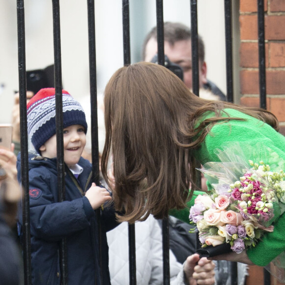 Catherine Kate Middleton, duchesse de Cambridge, lors d'une visite à l'école primaire Lavender à Londres en marge de la semaine de la santé mentale des enfants le 5 février 2019.
