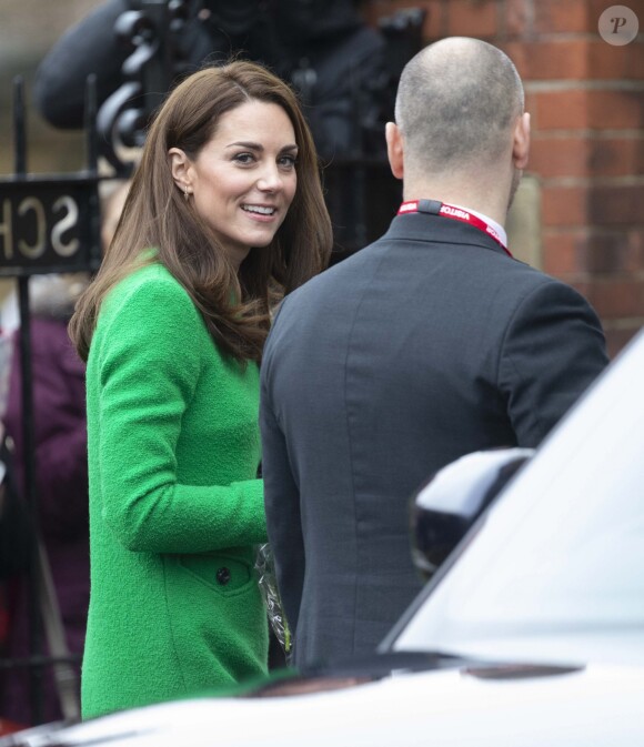Catherine Kate Middleton, duchesse de Cambridge, lors d'une visite à l'école primaire Lavender à Londres en marge de la semaine de la santé mentale des enfants le 5 février 2019.