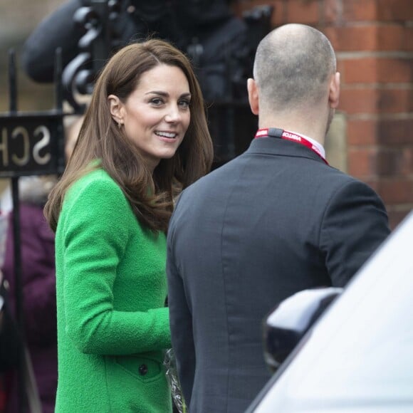 Catherine Kate Middleton, duchesse de Cambridge, lors d'une visite à l'école primaire Lavender à Londres en marge de la semaine de la santé mentale des enfants le 5 février 2019.