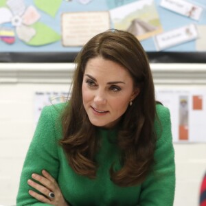 Catherine Kate Middleton, duchesse de Cambridge, lors d'une visite à l'école primaire Lavender à Londres en marge de la semaine de la santé mentale des enfants le 5 février 2019.