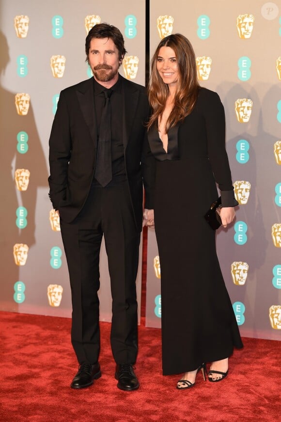 Christian Bale et sa femme Sibi Blazic - 72ème cérémonie annuelle des BAFTA Awards au Royal Albert Hall à Londres, le 10 février 2019.  London, UNITED KINGDOM - Celebrities at the EE British Academy Film Awards 2019 at the Royal Albert Hall, on February 10th 2019.10/02/2019 - Londres