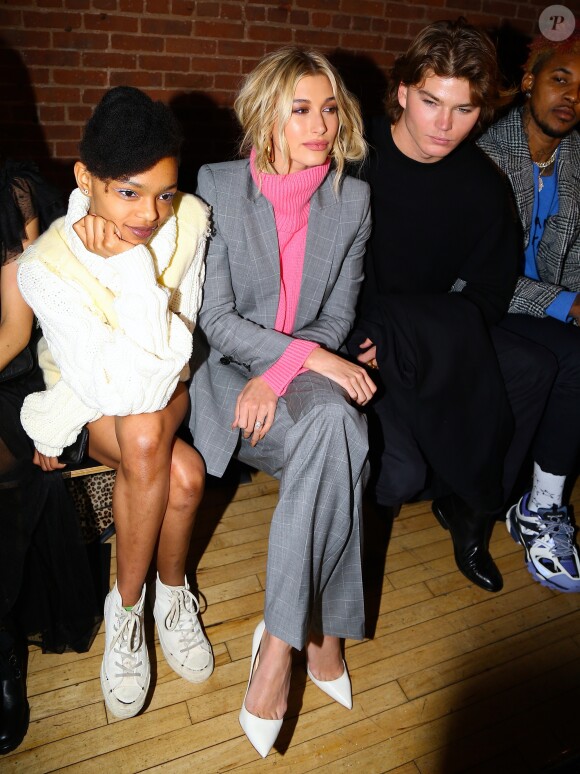 Selah Marley, Hailey Baldwin Bieber, Jordan Barrett et Nick Young - Les célébrités assistent au défilé de mode Zadig&Voltaire lors de la Fashion Week à New York, le 11 février 2019.