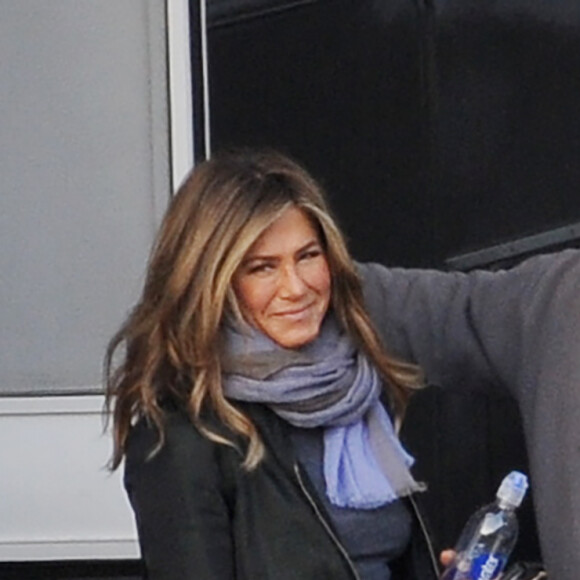 Exclusif - Jennifer Aniston sur le tournage de "Top of the Morning" à Los Angeles, le 22 janvier 2019.