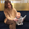 Caroline Receveur en route pour Londres avec le petit Marlon, le 6 février 2019.