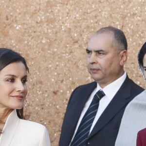 La reine Letizia d'Espagne visitant l'Ecole de la seconde chance à Salé au Maroc le 14 février 2019.