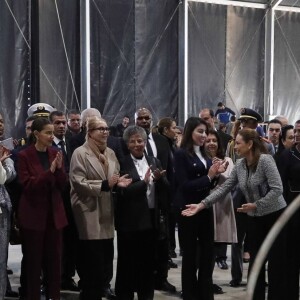 La reine Letizia d'Espagne visitant l'Ecole de la seconde chance à Salé au Maroc le 14 février 2019.