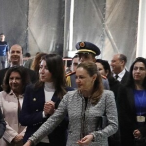 La reine Letizia d'Espagne visitant l'Ecole de la seconde chance à Salé au Maroc le 14 février 2019.