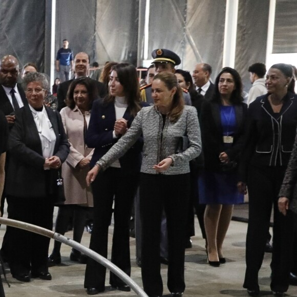 La reine Letizia d'Espagne visitant l'Ecole de la seconde chance à Salé au Maroc le 14 février 2019.