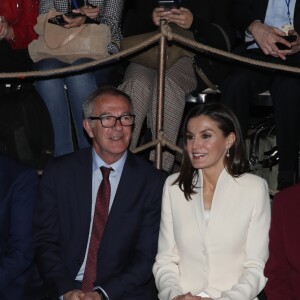 La reine Letizia d'Espagne visitant l'Ecole de la seconde chance à Salé au Maroc le 14 février 2019.