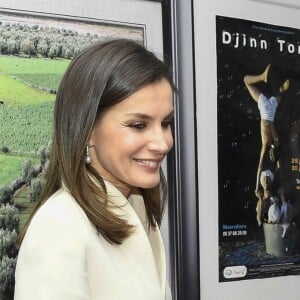 La reine Letizia d'Espagne visitant l'Ecole de la seconde chance à Salé au Maroc le 14 février 2019.