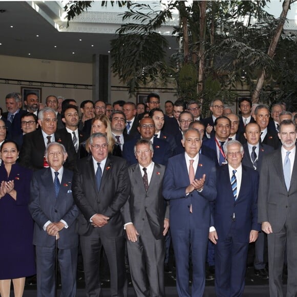 Le roi Felipe VI d'Espagne en visite au ministère des Affaires étrangères à Rabat, au Maroc, le 14 février 2019.