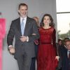 Le roi Felipe VI d'Espagne et la reine Letizia lors d'une réception en l'honneur de la communuauté espagnole au Maroc à la Bibliothèque nationale du Royaume du Maroc à Rabat le 14 février 2019.