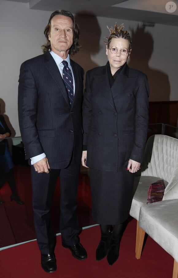 Kitin Muñoz et la princesse Kalina de Bulgarie, qui résident à Rabat, lors d'une réception donnée par le roi Felipe VI d'Espagne et la reine Letizia en l'honneur de la communuauté espagnole au Maroc à la Bibliothèque nationale du Royaume du Maroc à Rabat le 14 février 2019.