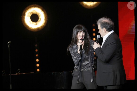 Exclusif - Raphaël Mezrahi et Nolwenn Leroy lors de la 6ème édition de la "Nuit de la Déprime" au casino de Paris, France, le 11 février 2019. © Alain Guizard/Bestimage