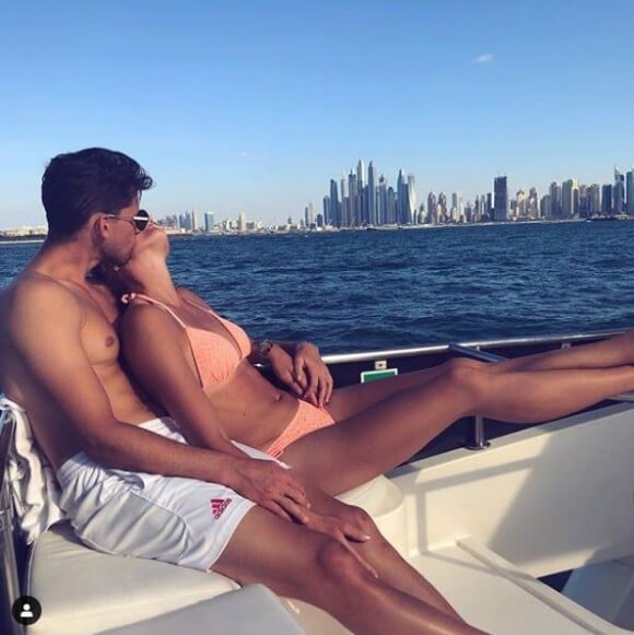Kristina Mladenovic et Dominic Thiem à Dubaï pour la Saint-Valentin le 14 février 2019.