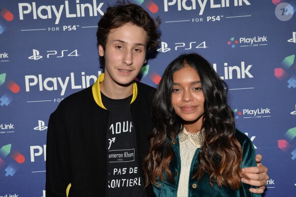 Nemo Schiffman et Nilusi Nissanka (Kids United) à la soirée de lancement de PlayLink de PlayStation au Play Link House à Paris, France, le 12 octobre 2017. © Veeren/Bestimage