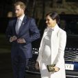 Le prince Harry et Meghan Markle, enceinte, arrivent au musée d'histoire naturelle pour assister à la soirée de gala The Wider Earth à Londres le 12 février 2019.