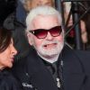 Karl Lagerfeld lors de l'illumination des Champs-Elysées à l'ocassion des Fêtes de Noël. Paris, le 22 novembre 2018.
