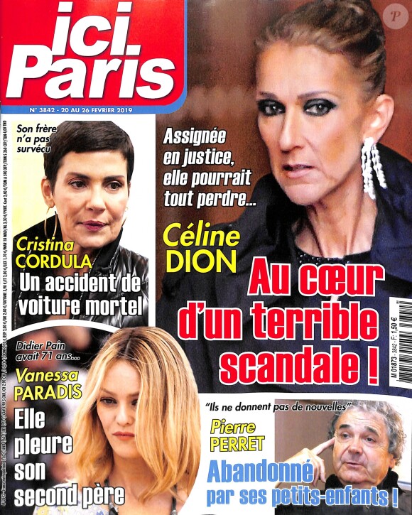 Couverture du magazine "Ici Paris", numéro du 20 février 2019.