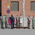 La reine Letizia d'Espagne présidait à la cérémonie de remise du drapeau national au régiment parachutiste d'infanterie Naples n°4 à Paracuellos del Jarama le 23 février 2019.