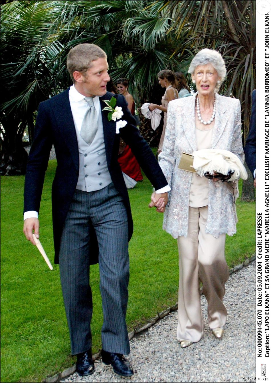 Marella Agnelli et son petit-fils John Elkann lors du ...