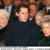 Susanna Agnelli, John Elkann et Marella Agnelli en janvier 2004 lors d'une messe à la mémoire de Gianni Agnelli, au premier anniversaire de sa mort.