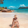 Marion Lefebvre, ex-candidate de "Top Chef" (M6) en 2017, dévoile ses courbes en bikini lors d'un voyage aux Seychelles en février 2019.