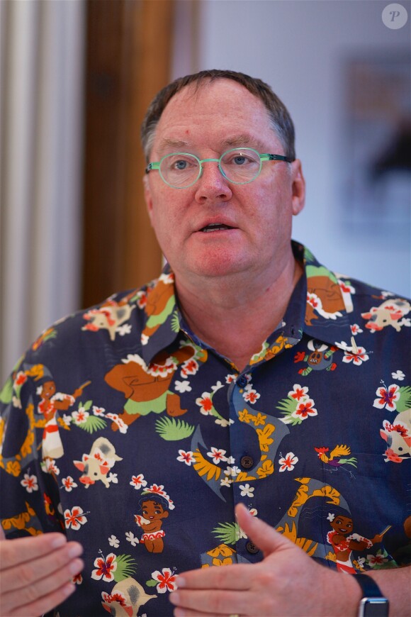 John Lasseter, en conférence de presse pour le film "Moana". Le 14 novembre 2016 au bureau de la Hollywood Foreign Press Association, à West Hollywood