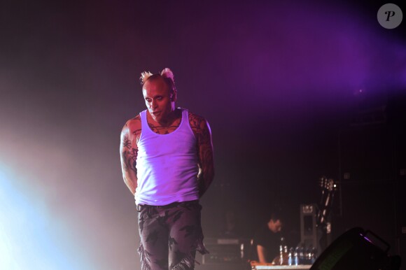 Keith Flint lors d'un concert de The Prodigy à Milan en avril 2010. Le chanteur anglais est mort le 4 mars 2019 à 49 ans.