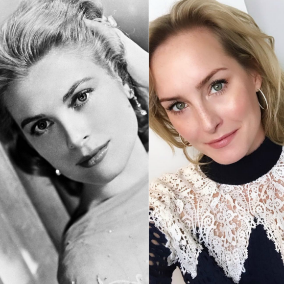 Grace Kelly, image d'archives / Sa petite-nièce Ginna Le Vine, photo Instagram janvier 2019