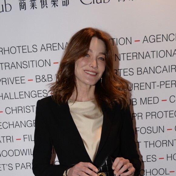 Carla Bruni-Sarkozy - Déjeuner "Chinese Business Club" au Pavillon Gabriel à Paris, à l'occasion de la journée des droits des femmes, le 8 mars 2019 © Rachid Bellak / Bestimage