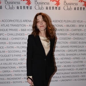 Carla Bruni-Sarkozy - Déjeuner "Chinese Business Club" au Pavillon Gabriel à Paris, à l'occasion de la journée des droits des femmes, le 8 mars 2019 © Rachid Bellak / Bestimage