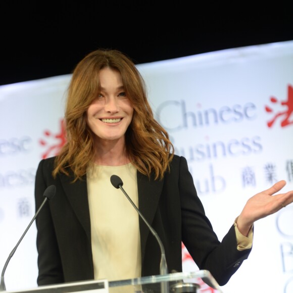 Exclusif - Carla Bruni Sarkozy - Déjeuner "Chinese Business Club" au Pavillon Gabriel à Paris, à l'occasion de la journée des droits des femmes, le 8 mars 2019 © Rachid Bellak / Bestimage