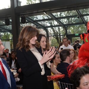 Exclusif - Carla Bruni-Sarkozy, invitée d'honneur - Déjeuner "Chinese Business Club" au Pavillon Gabriel à Paris, à l'occasion de la journée des droits des femmes, le 8 mars 2019 © Rachid Bellak / Bestimage