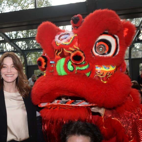 Exclusif - Carla Bruni-Sarkozy, invitée d'honneur - Déjeuner "Chinese Business Club" au Pavillon Gabriel à Paris, à l'occasion de la journée des droits des femmes, le 8 mars 2019 © Rachid Bellak / Bestimage