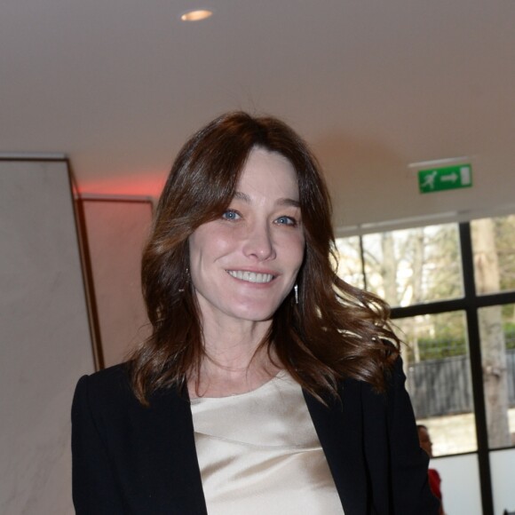 Exclusif - Carla Bruni-Sarkozy, invitée d'honneur - Déjeuner "Chinese Business Club" au Pavillon Gabriel à Paris, à l'occasion de la journée des droits des femmes, le 8 mars 2019 © Rachid Bellak / Bestimage