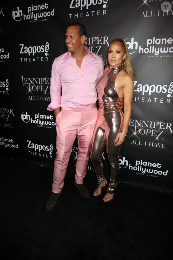 Alex Rodriguez et sa compagne Jennifer Lopez à la soirée J. Lopez: All I Have au Mr. Chow Caesars Palace à Las Vegas, le 29 septembre 2018.