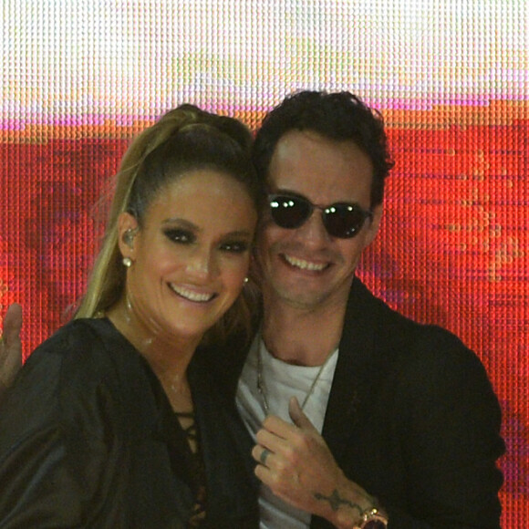 Jennifer Lopez et son ex mari Marc Anthony - Hillary Clinton lors du concert de Jennifer Lopez organisé pour soutenir sa candidature aux elections présidentielles à Miami le 29 octobre 2016.
