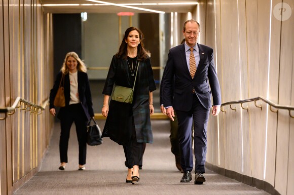 La princesse Mary de Danemark en visite le 11 mars 2019 aux Etats-Unis à Austin, au Texas, dans le cadre d'une mission économique de trois jours axée notamment sur le développement durable, la gastronomie, la mode et le design.