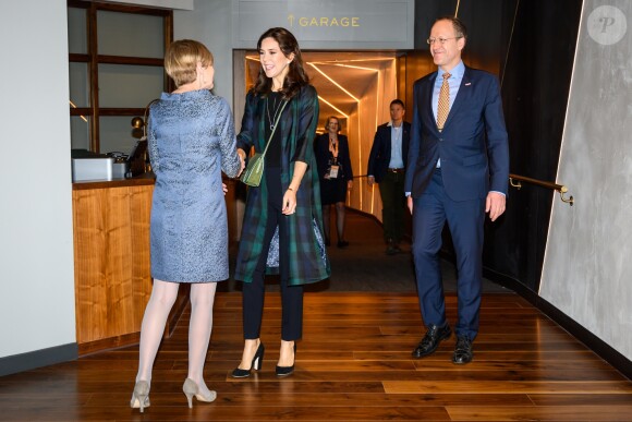 La princesse Mary de Danemark a débuté sa visite par un petit-déjeuner de travail sur l'égalité des sexes le 11 mars 2019 aux Etats-Unis à Austin, au Texas, dans le cadre d'une mission économique de trois jours axée notamment sur le développement durable, la gastronomie, la mode et le design.