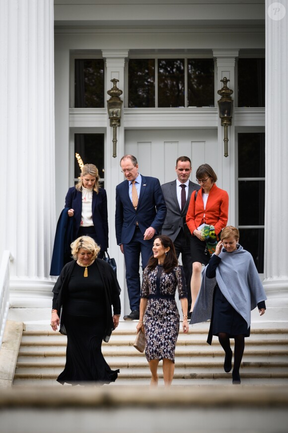 La princesse Mary de Danemark en visite le 11 mars 2019 aux Etats-Unis à Austin, au Texas, dans le cadre d'une mission économique de trois jours axée notamment sur le développement durable, la gastronomie, la mode et le design.