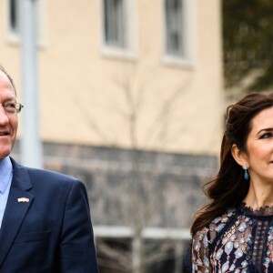 La princesse Mary de Danemark en visite le 11 mars 2019 aux Etats-Unis à Austin, au Texas, dans le cadre d'une mission économique de trois jours axée notamment sur le développement durable, la gastronomie, la mode et le design.