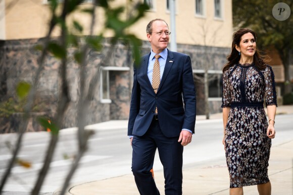 La princesse Mary de Danemark en visite le 11 mars 2019 aux Etats-Unis à Austin, au Texas, dans le cadre d'une mission économique de trois jours axée notamment sur le développement durable, la gastronomie, la mode et le design.
