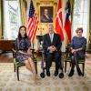 La princesse Mary de Danemark a été reçue le 11 mars 2019 par le gouverneur Greg Abbott à Austin, au Texas, dans le cadre d'une mission économique de trois jours axée notamment sur le développement durable, la gastronomie, la mode et le design.