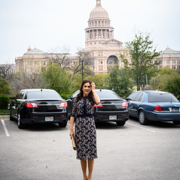 La princesse Mary de Danemark en visite le 11 mars 2019 aux Etats-Unis à Austin, au Texas, dans le cadre d'une mission économique de trois jours axée notamment sur le développement durable, la gastronomie, la mode et le design.