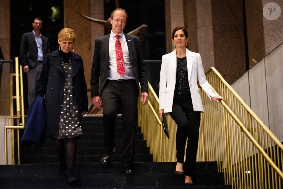 La princesse Mary de Danemark en visite le 11 mars 2019 aux Etats-Unis à Austin, au Texas, dans le cadre d'une mission économique de trois jours axée notamment sur le développement durable, la gastronomie, la mode et le design.